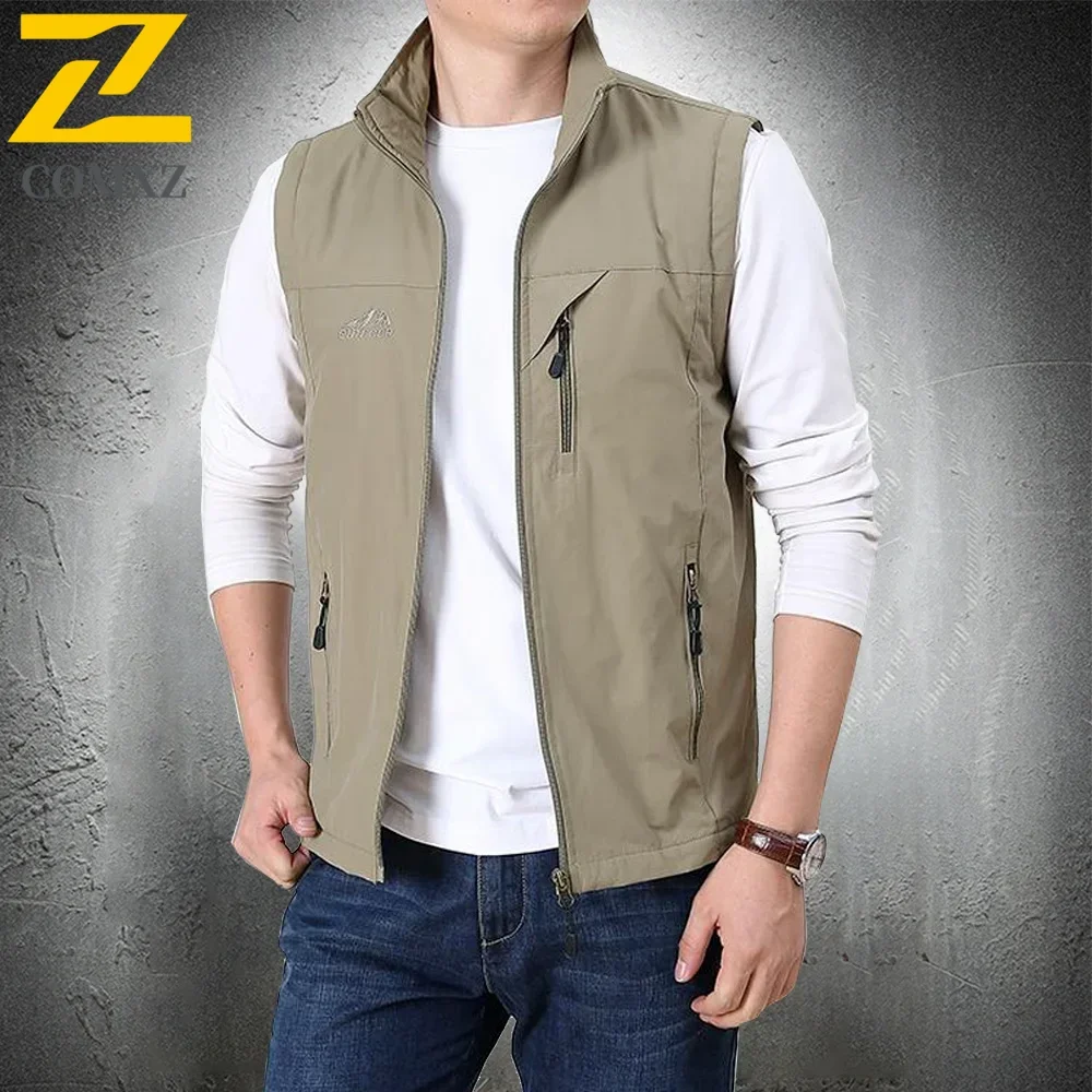 Summer Thin Vest Jacket Men Outdoor Casual Clothes Lightweight Short Sleeve Vests Men Stand Collar Male Trekking Coat Traveling
Summer Thin Vest Jacket Men Outdoor Casual Clothes Lightweight Short Sleeve Vests Men Stand Collar Male Trekking Coat Traveling