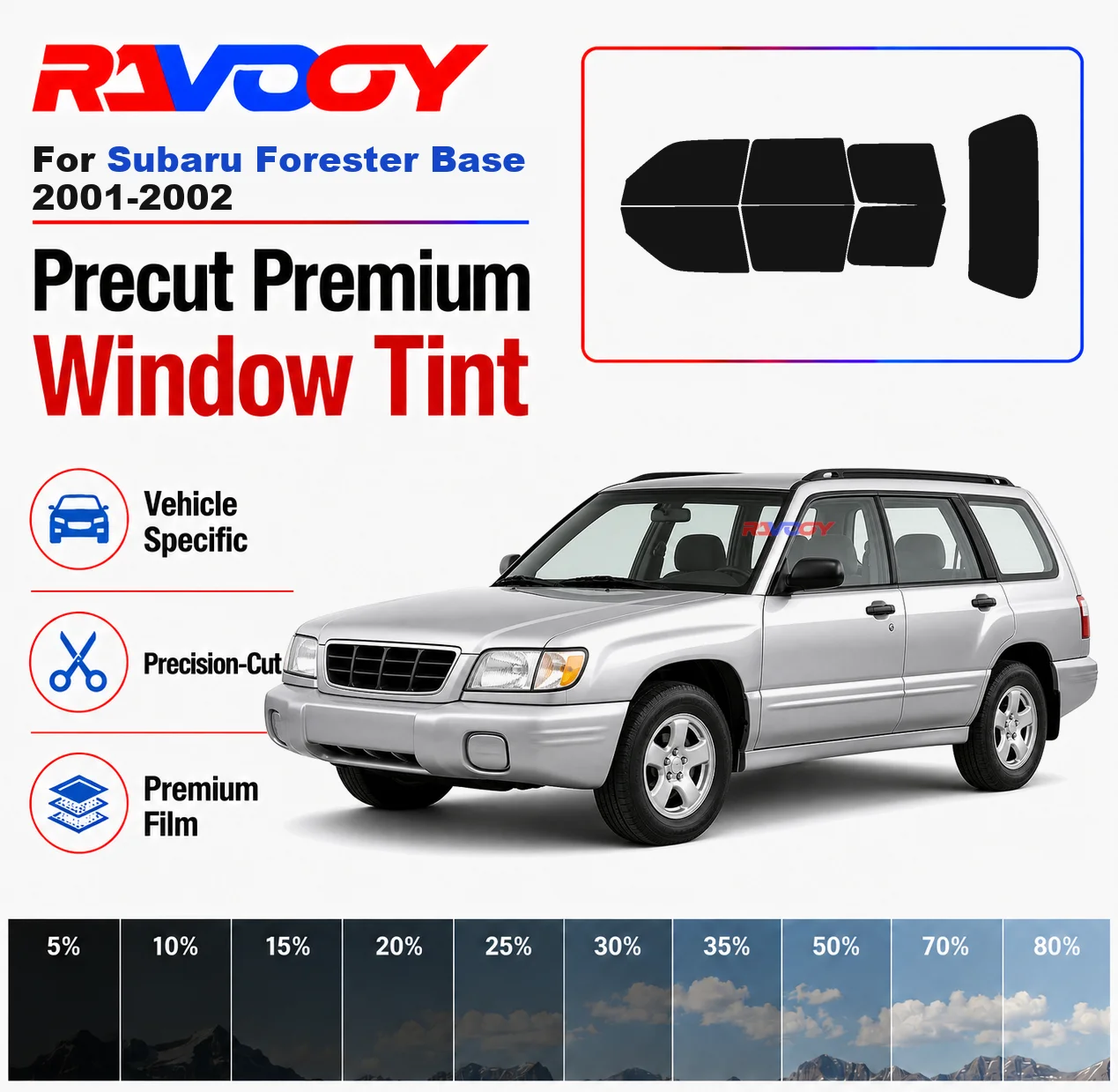 Premium Precut Window Tint Kit Front Rear Windows Rear Windshield For Subaru Forester Base 2001-2002 Car Solar Nano Ceramic Film
Premium Precut Window Tint Kit Front Rear Windows Rear Windshield For Subaru Forester Base 2001-2002 Car Solar Nano Ceramic Film
