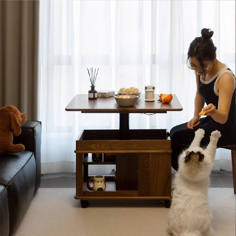 Mobile modern coffee table simple small apartment living room household side cabinet lifting folding solid wood light luxury
Mobile modern coffee table simple small apartment living room household side cabinet lifting folding solid wood light luxury