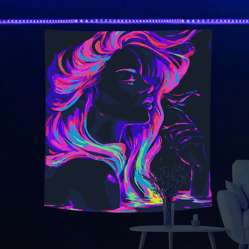 African Black Woman Fluorescent Tapestry Golden Sun Moon Wall Hanging Psychedelic Trippy Skull Witchcraft Tapestries For Bedroom
African Black Woman Fluorescent Tapestry Golden Sun Moon Wall Hanging Psychedelic Trippy Skull Witchcraft Tapestries For Bedroom