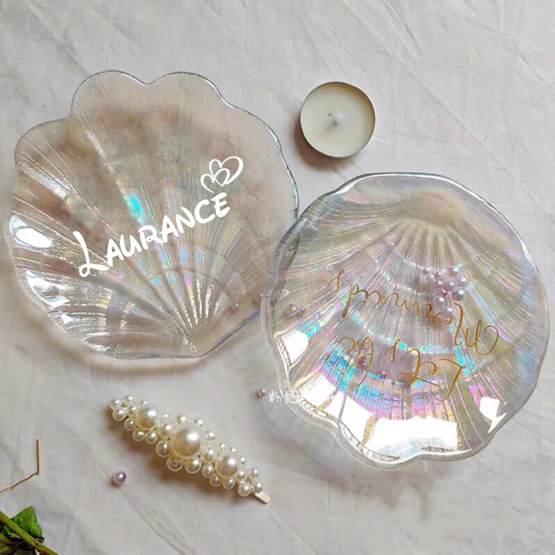 Custom Glass Shell Dish Jewelry Tray Manicure Nail Plate, Colorful Show Photo Props Bridesmaid Party Gift Bridal Shower Tray
Custom Glass Shell Dish Jewelry Tray Manicure Nail Plate, Colorful Show Photo Props Bridesmaid Party Gift Bridal Shower Tray
