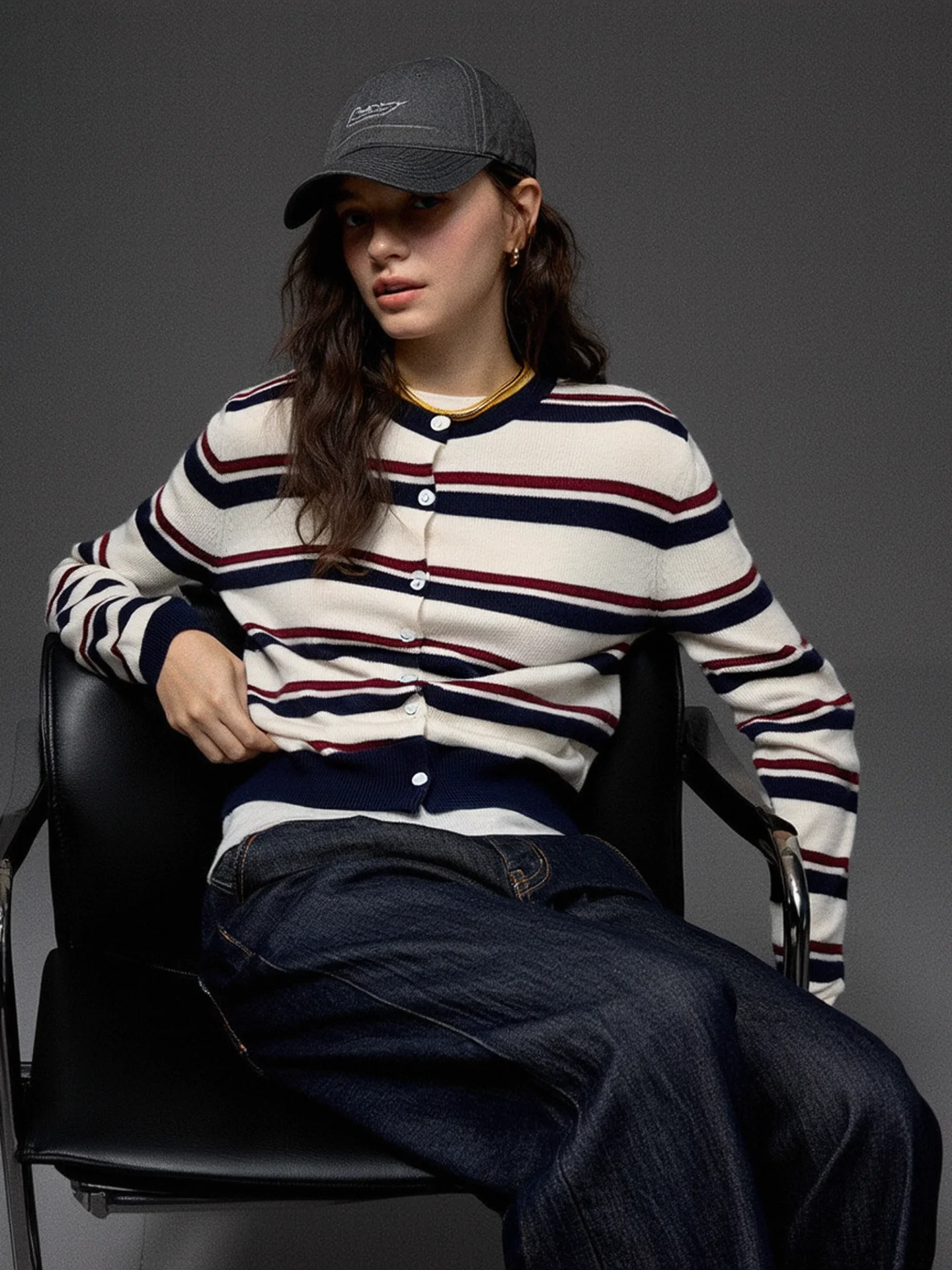 Intellectual Style Long Sleeve Knitted Cardigan round Neck Striped Sweater Women's Fashion Autumn Winter New Arrival HUAAPPUW
Intellectual Style Long Sleeve Knitted Cardigan round Neck Striped Sweater Women's Fashion Autumn Winter New Arrival HUAAPPUW