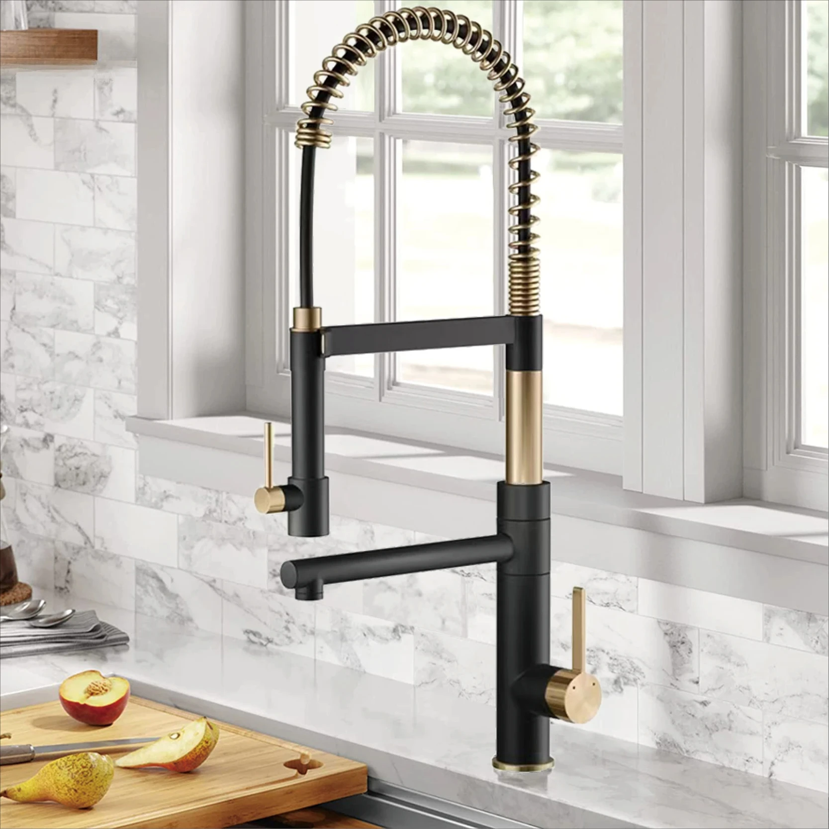 High-end luxury brass kitchen faucet magnetic suction design single-handle cold & hot dual-control 2-function kitchen island Tap
High-end luxury brass kitchen faucet magnetic suction design single-handle cold & hot dual-control 2-function kitchen island Tap