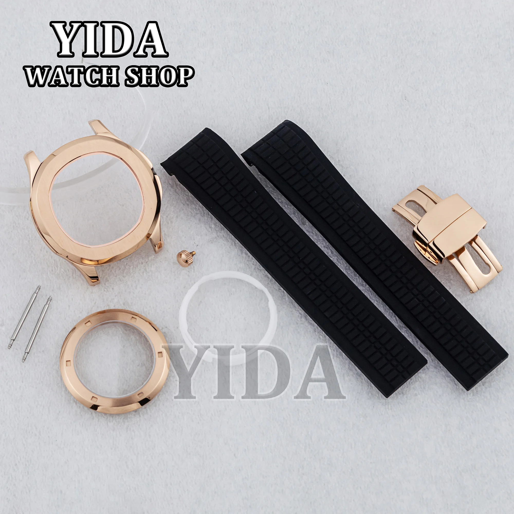 NH35 Watch case for AQUANAUT Nautilus Rose Gold Case Sapphire Glass Rubber Strap fit NH36 Movement MOD Accessories Repair Tools
NH35 Watch case for AQUANAUT Nautilus Rose Gold Case Sapphire Glass Rubber Strap fit NH36 Movement MOD Accessories Repair Tools