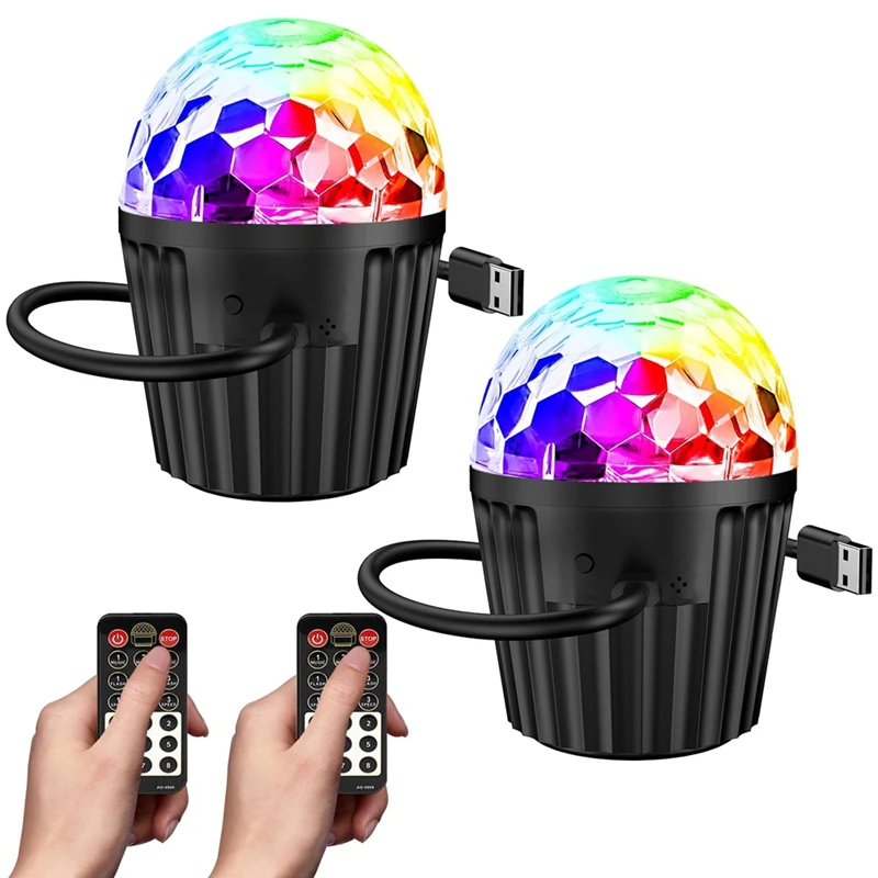 2-Pack Portable Mini Disco Ball Light For Party, RGB DJ Strobe Light With Remote Control, Sound Activated Stage Lights
2-Pack Portable Mini Disco Ball Light For Party, RGB DJ Strobe Light With Remote Control, Sound Activated Stage Lights