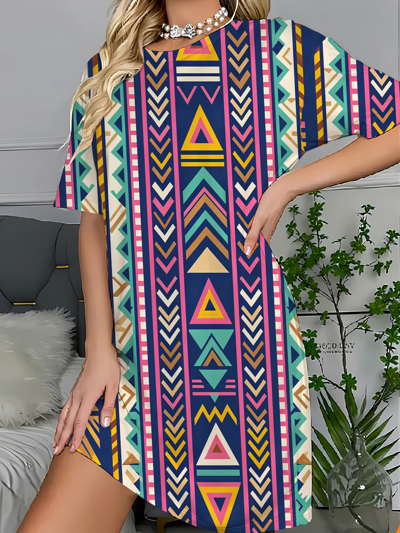 Women's All-Over Print Sleep T-Shirt Dress Casual Summer Nightgown
Women's All-Over Print Sleep T-Shirt Dress Casual Summer Nightgown