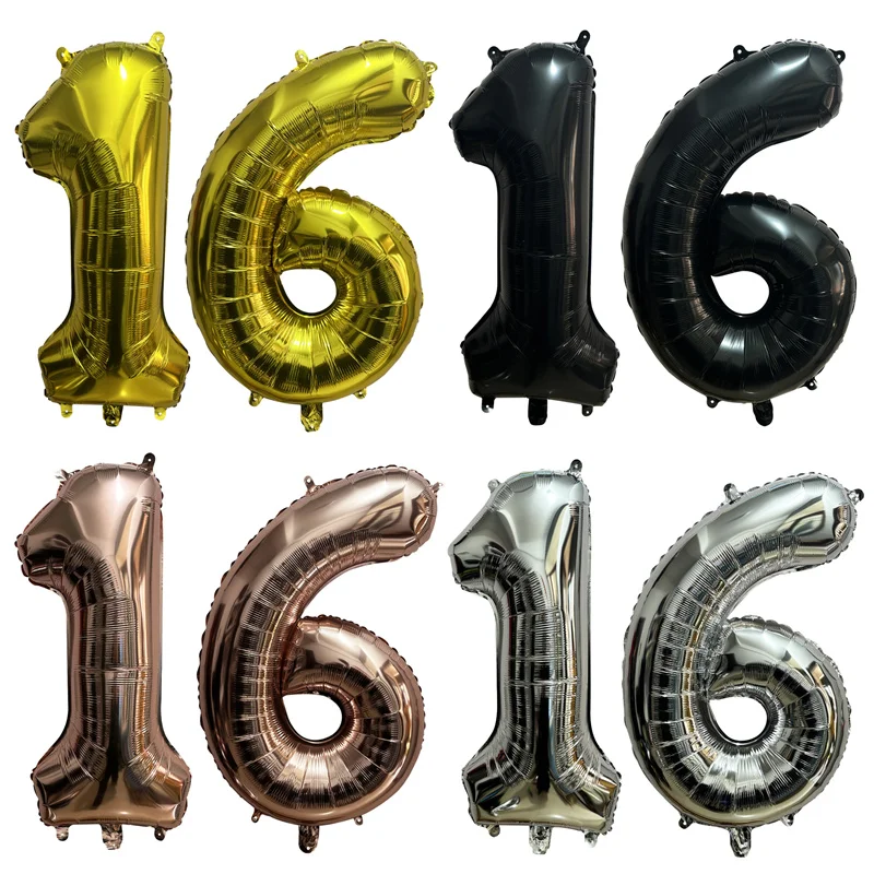 2Pcs 32inch Number 16 Foil Balloons Happy Birthday Party Decoration Boy Girl 16 Year Birthday Balloon Anniversary Party Supplies
2Pcs 32inch Number 16 Foil Balloons Happy Birthday Party Decoration Boy Girl 16 Year Birthday Balloon Anniversary Party Supplies
