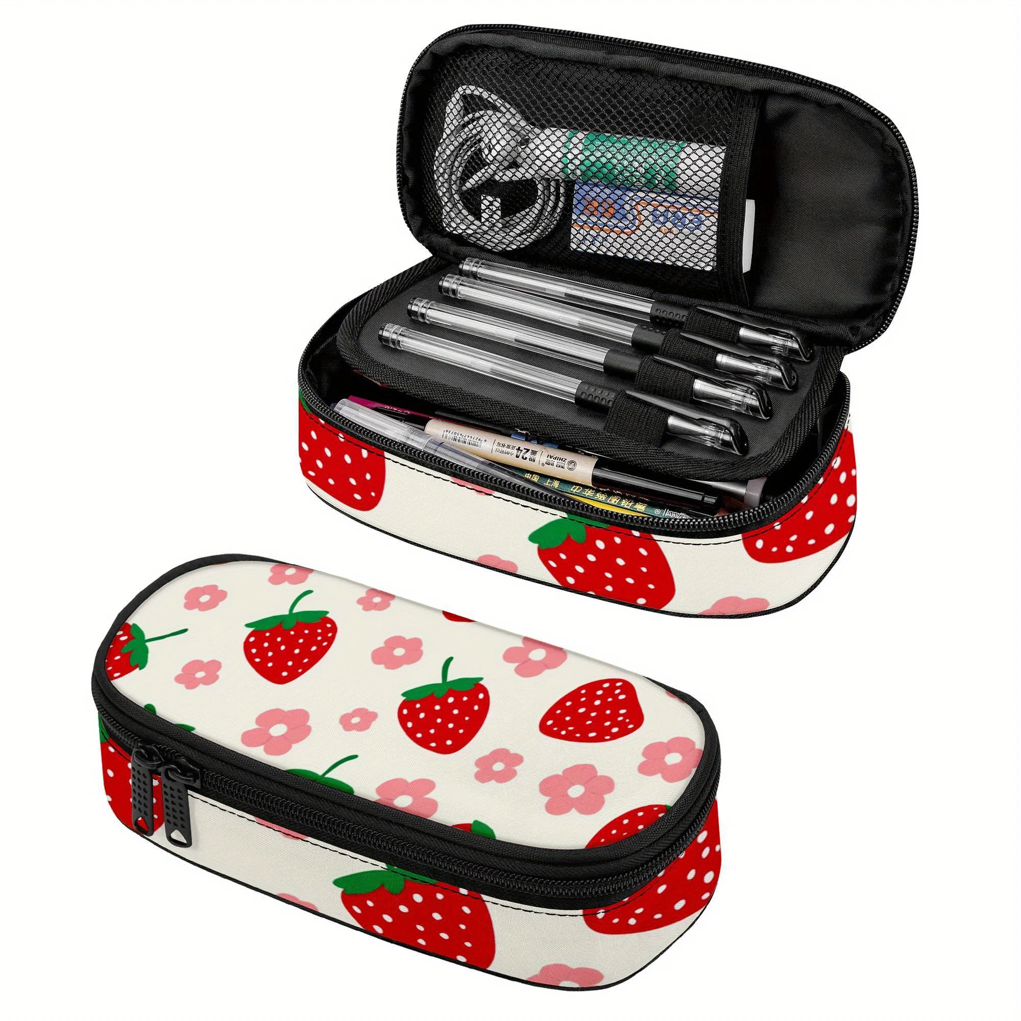 Pencil Case with a Strawberry Floral Design, Berry-Themed Pencil Pouch, Fruit-Patterned Pencil Bag Featuring a Zipper
Pencil Case with a Strawberry Floral Design, Berry-Themed Pencil Pouch, Fruit-Patterned Pencil Bag Featuring a Zipper