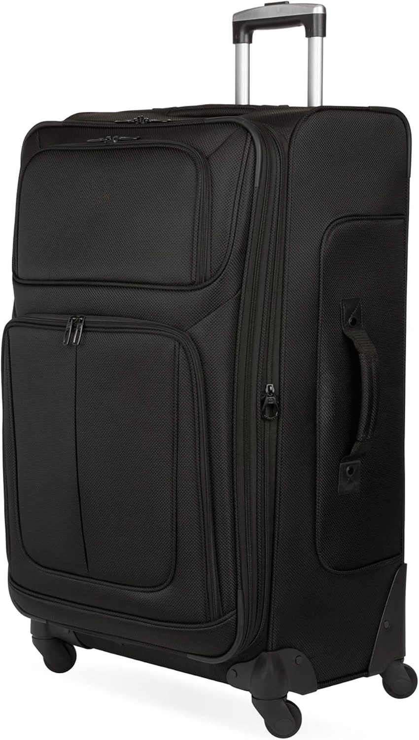 Large Lightweight Expandable Softside Checked Luggage, Durable Spinner Wheels Rolling Travel Suitcase, Black
Large Lightweight Expandable Softside Checked Luggage, Durable Spinner Wheels Rolling Travel Suitcase, Black