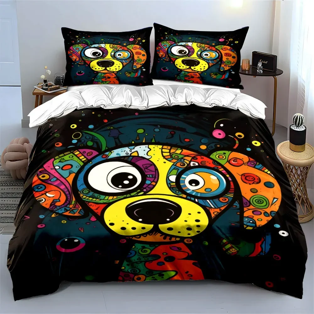 Colorful Dog Art Decor Set Soft Comfortable Duvet Cover Bedding Set Included 1*Duvet Cover & 2*Pillowcases, gift
Colorful Dog Art Decor Set Soft Comfortable Duvet Cover Bedding Set Included 1*Duvet Cover & 2*Pillowcases, gift
