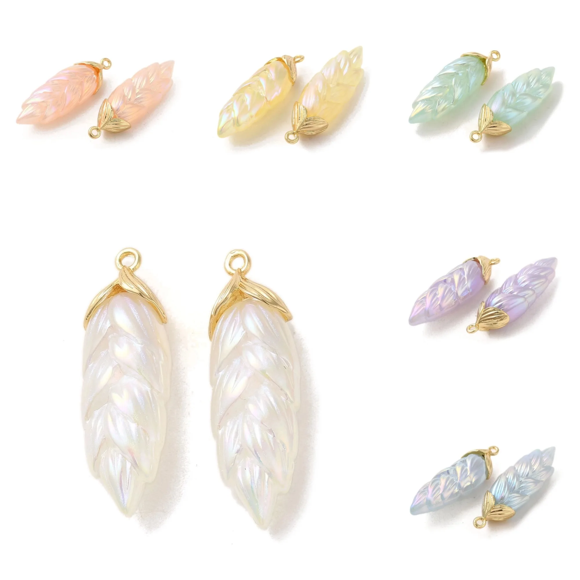 10Pcs Iridescent Plating Resin Pendants Glitter Leaf Alloy Charms for DIY Jewelry Making Necklace Earring Accessories 35x11x8mm
10Pcs Iridescent Plating Resin Pendants Glitter Leaf Alloy Charms for DIY Jewelry Making Necklace Earring Accessories 35x11x8mm