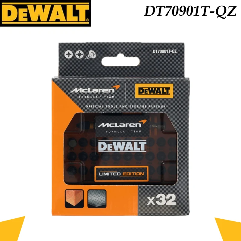 DEWALT McLaren F1 Team DT70901T-QZ 32-Piece Screwdriver Bit Set, Limited Edition with FLEXTORQ Technology
DEWALT McLaren F1 Team DT70901T-QZ 32-Piece Screwdriver Bit Set, Limited Edition with FLEXTORQ Technology