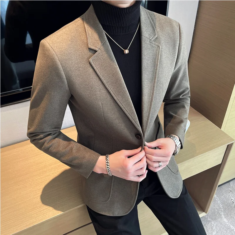 High Quality Woolen Cloth Suit Coat Mens Fashion Design Casual Business Slim Fit Blazers Jackets Autumn Winter Men Tuxedo Coats
High Quality Woolen Cloth Suit Coat Mens Fashion Design Casual Business Slim Fit Blazers Jackets Autumn Winter Men Tuxedo Coats