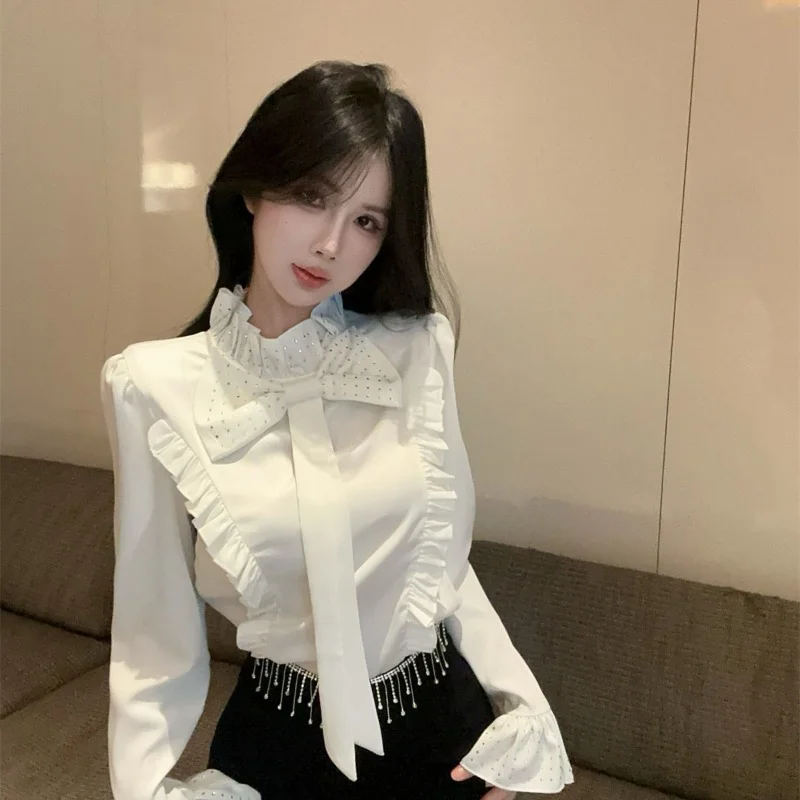 Heavy Industry Ironing Satin Shirt for Women Early Spring Bow Half Turtleneck Top Ruffle Court Style Shirt
Heavy Industry Ironing Satin Shirt for Women Early Spring Bow Half Turtleneck Top Ruffle Court Style Shirt