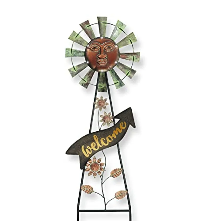 Garden Decor with Solar Outdoor Lights Wind Spinner Yard Art Sign for Outside 37'' Bronze Metal Sun Face Windmill Decorative Ga
Garden Decor with Solar Outdoor Lights Wind Spinner Yard Art Sign for Outside 37'' Bronze Metal Sun Face Windmill Decorative Ga