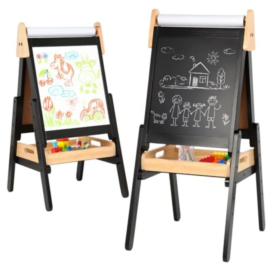 3 in 1 Easel for Little with Wood Tray Double Sided Wooden Easel with Paper Roll Magnetic Chalkboard and White Board Height Adj
3 in 1 Easel for Little with Wood Tray Double Sided Wooden Easel with Paper Roll Magnetic Chalkboard and White Board Height Adj