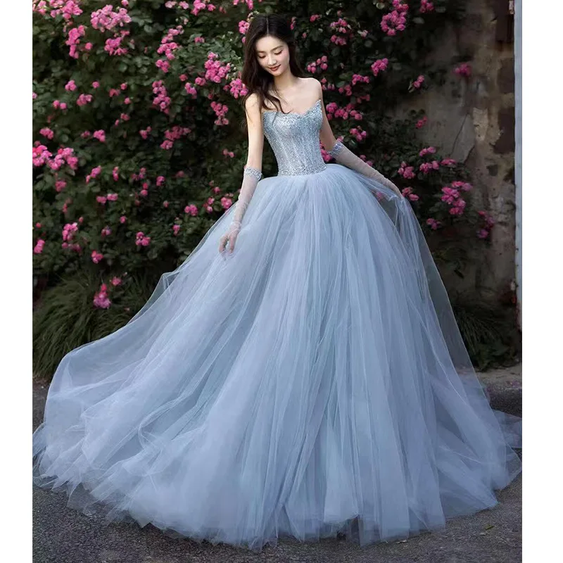 Strapless 2025 New Elegant Evening Dress For Women Lace Appliques With Beading Super Fairy Princess Prom Dress Vestido De Novia
Strapless 2025 New Elegant Evening Dress For Women Lace Appliques With Beading Super Fairy Princess Prom Dress Vestido De Novia
