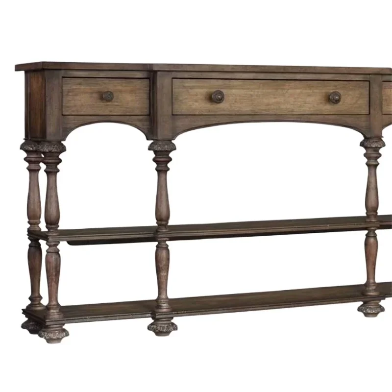 Solid wood entrance table, American antique old entrance table foyer retro carved decorative storage table
Solid wood entrance table, American antique old entrance table foyer retro carved decorative storage table