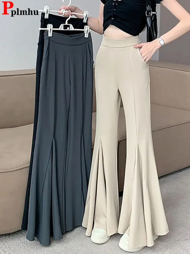 Women Skinny Solid Flare Pants Korean Fashion Casual High Waist Slim Pantalones Chic Thin Oversize 5xl Stretch Wide Leg Spodnie
Women Skinny Solid Flare Pants Korean Fashion Casual High Waist Slim Pantalones Chic Thin Oversize 5xl Stretch Wide Leg Spodnie