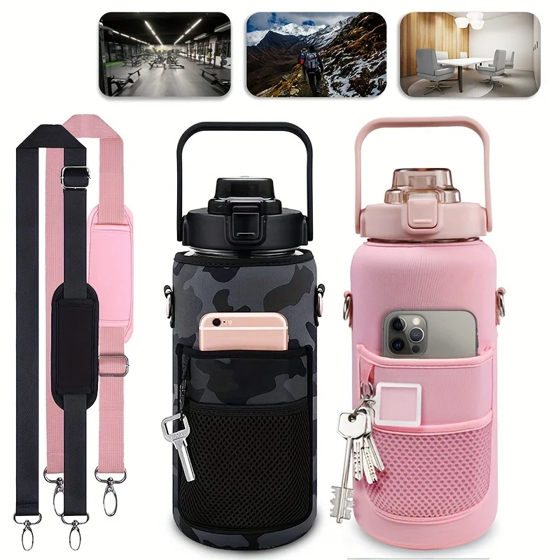 64 OZ Water Bottle With Sleeve, With Straw & Time Marker To Drink, Leakproof BPA Free Reusable Insulated Water Bottle For Men Wo
64 OZ Water Bottle With Sleeve, With Straw & Time Marker To Drink, Leakproof BPA Free Reusable Insulated Water Bottle For Men Wo