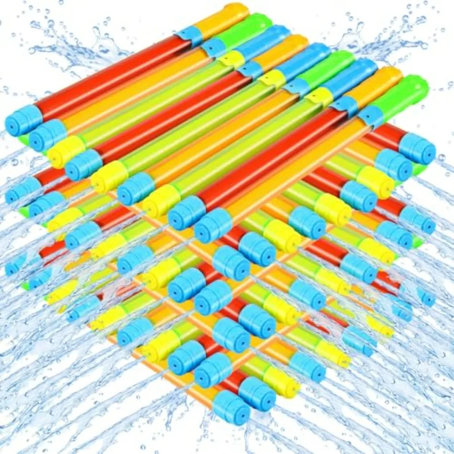 Summer water guns bulk set for outdoor pool, backyard, beach, and sand party play: 54 pcs, 17-inch colorful plastic water shoot
Summer water guns bulk set for outdoor pool, backyard, beach, and sand party play: 54 pcs, 17-inch colorful plastic water shoot