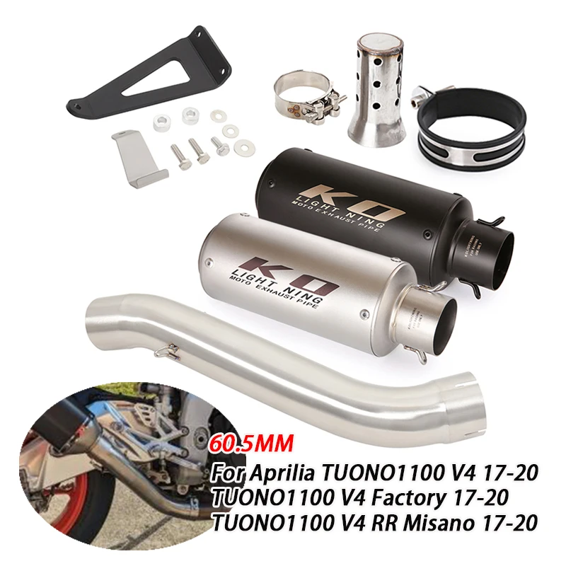 60.5MM Exhaust Pipe For Aprilia TUONO1100 V4 2017-2020 Factory Motorcycle Tips Mid Link Pipe Stainless Steel Muffler Slip On
60.5MM Exhaust Pipe For Aprilia TUONO1100 V4 2017-2020 Factory Motorcycle Tips Mid Link Pipe Stainless Steel Muffler Slip On