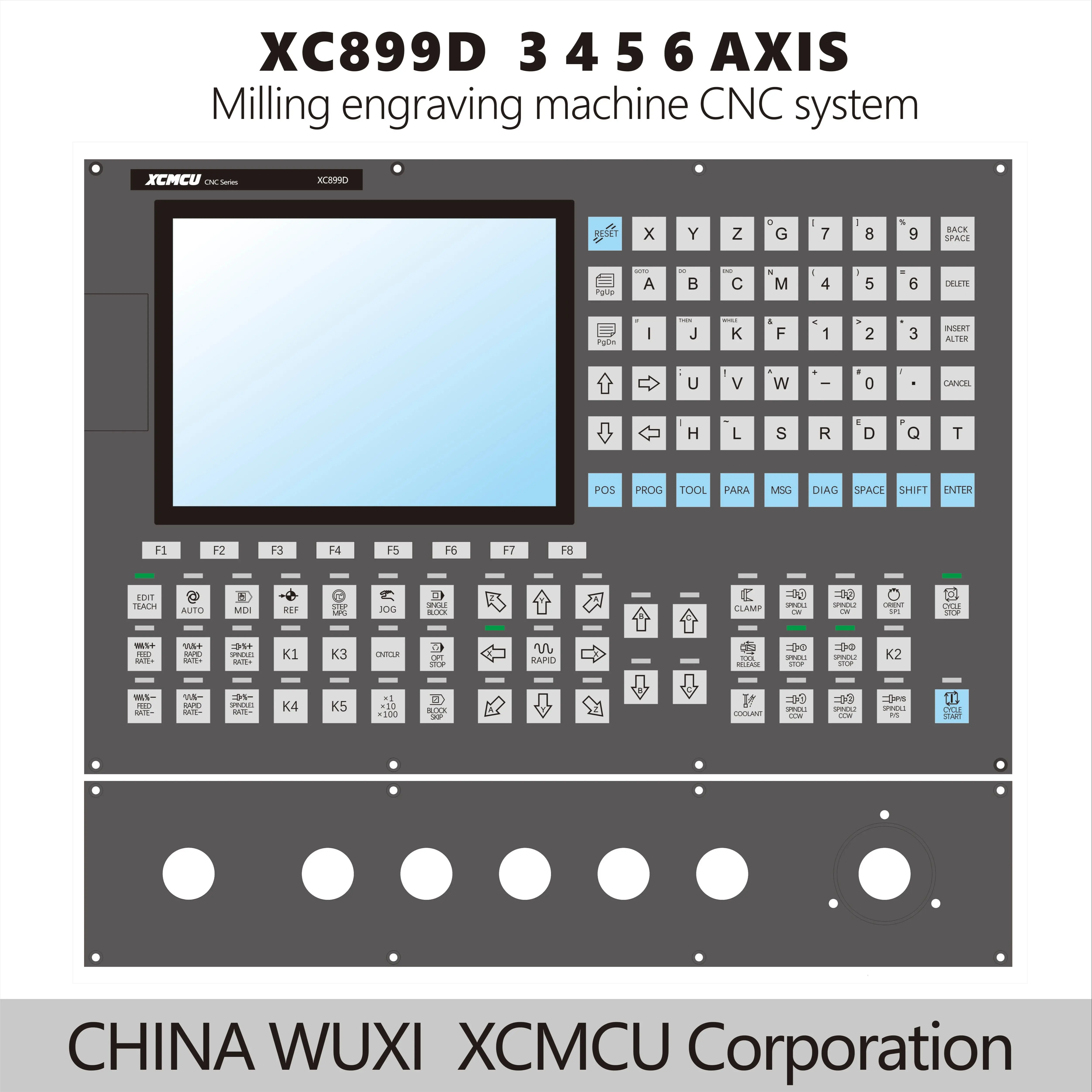 XCMCU XC899D 3/4/5/6 Axis USB CNC Control System FANUC G-code Support Offline Milling Boring Tapping Drilling Feeding
XCMCU XC899D 3/4/5/6 Axis USB CNC Control System FANUC G-code Support Offline Milling Boring Tapping Drilling Feeding