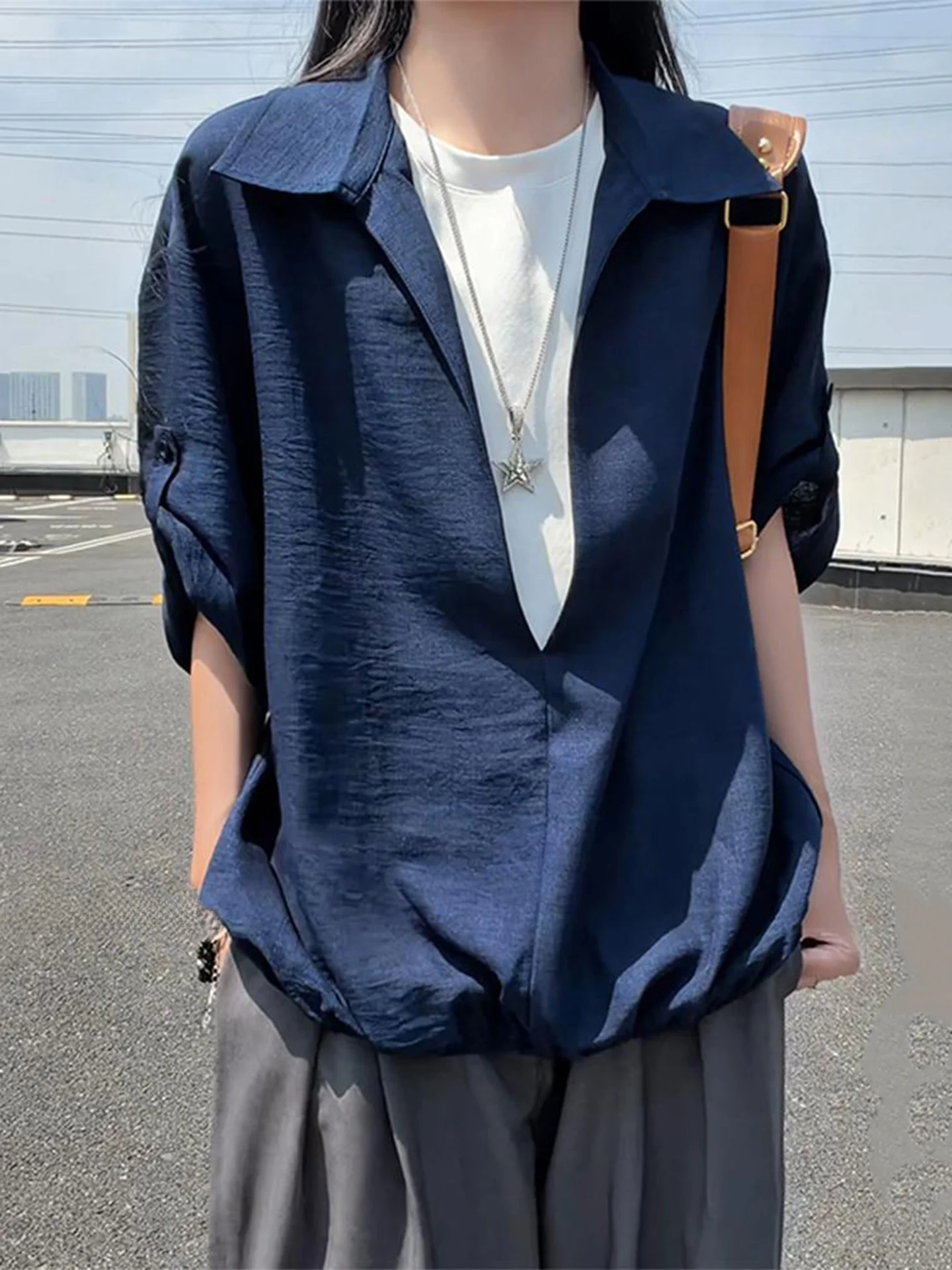 Blue Outdoor Short Sleeve Men's Shirt Summer Anti-Uv Waist-Cinching V-Neck Fake Two-Piece Style Regular Fit American Style
Blue Outdoor Short Sleeve Men's Shirt Summer Anti-Uv Waist-Cinching V-Neck Fake Two-Piece Style Regular Fit American Style