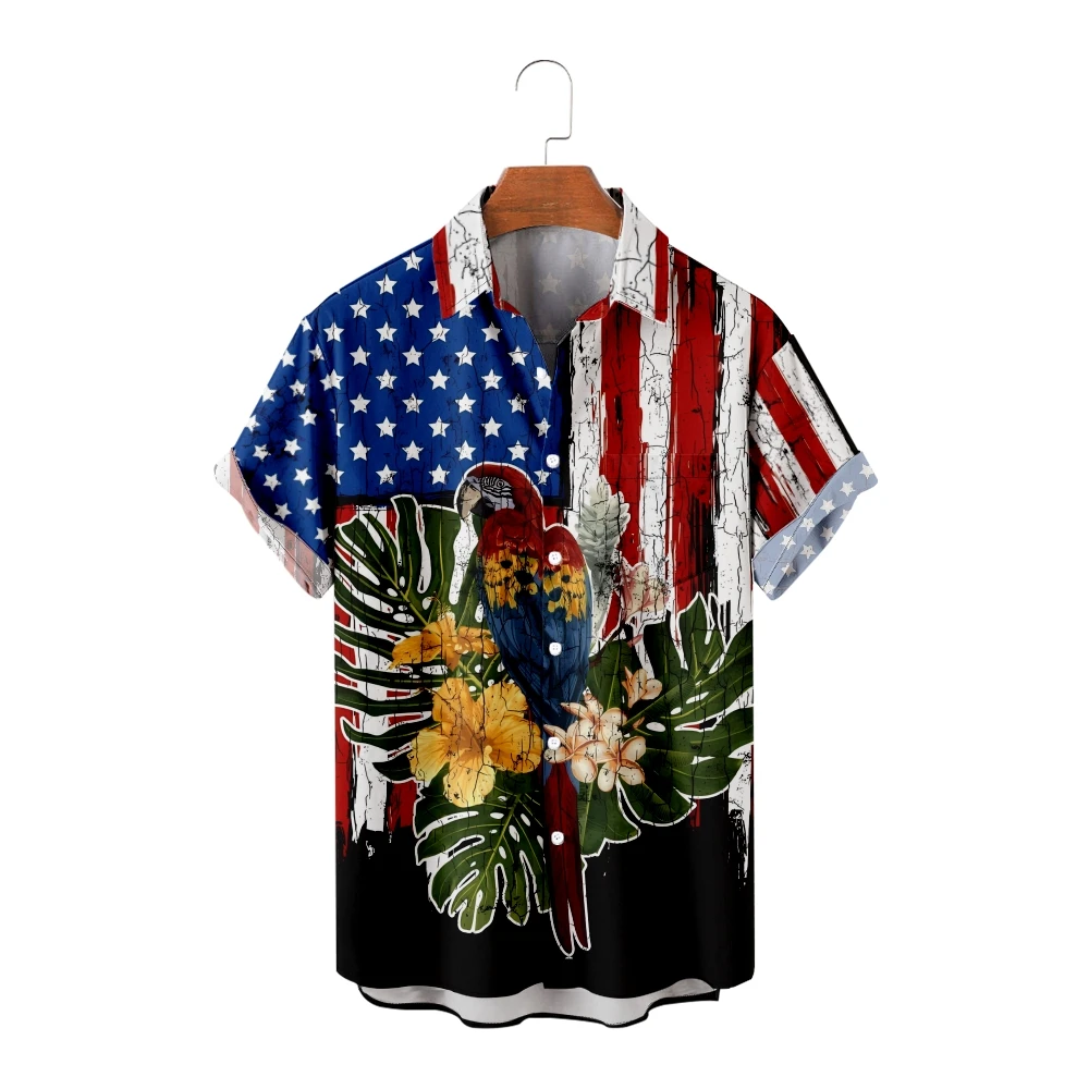 Hawaiian Shirts for Men American Flag Print and Parrot Short Sleeve Shirts Summer Tops Breathable
Hawaiian Shirts for Men American Flag Print and Parrot Short Sleeve Shirts Summer Tops Breathable