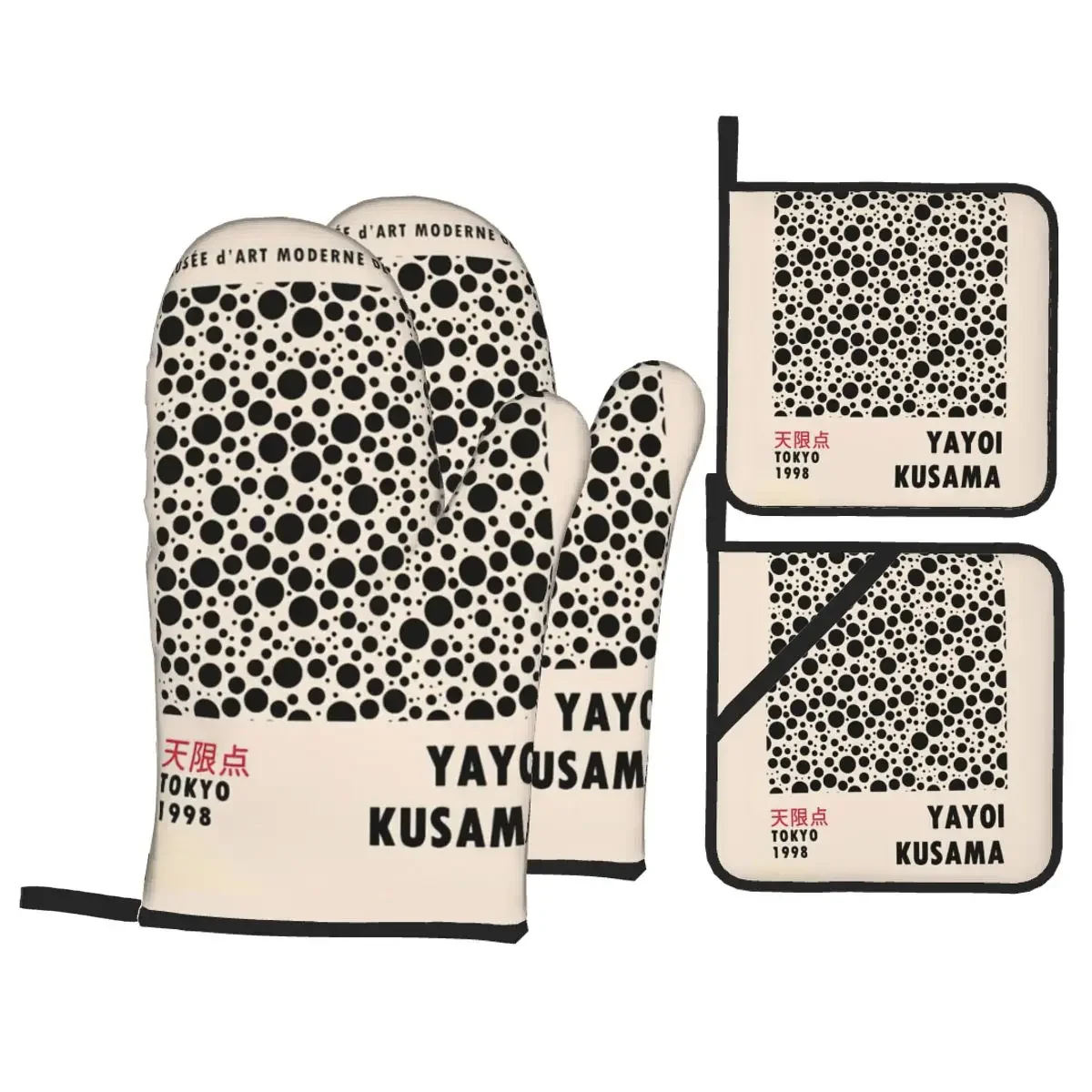 Yayoi Kusama Japanese Exhibition Oven Mitts and Pot Holders for Kitchen Sets of 4 Heat Resistant Baking BBQ Cooking Gloves
Yayoi Kusama Japanese Exhibition Oven Mitts and Pot Holders for Kitchen Sets of 4 Heat Resistant Baking BBQ Cooking Gloves