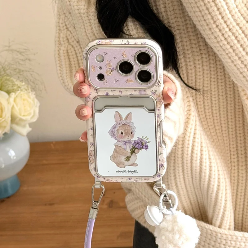 Fashion Purple Flower Painting Rabbit Card Slot Phone Case For iPhone 17 Pro 14 15 16 Pro Max Cover with Hand Rope Cute Cartoon
Fashion Purple Flower Painting Rabbit Card Slot Phone Case For iPhone 17 Pro 14 15 16 Pro Max Cover with Hand Rope Cute Cartoon