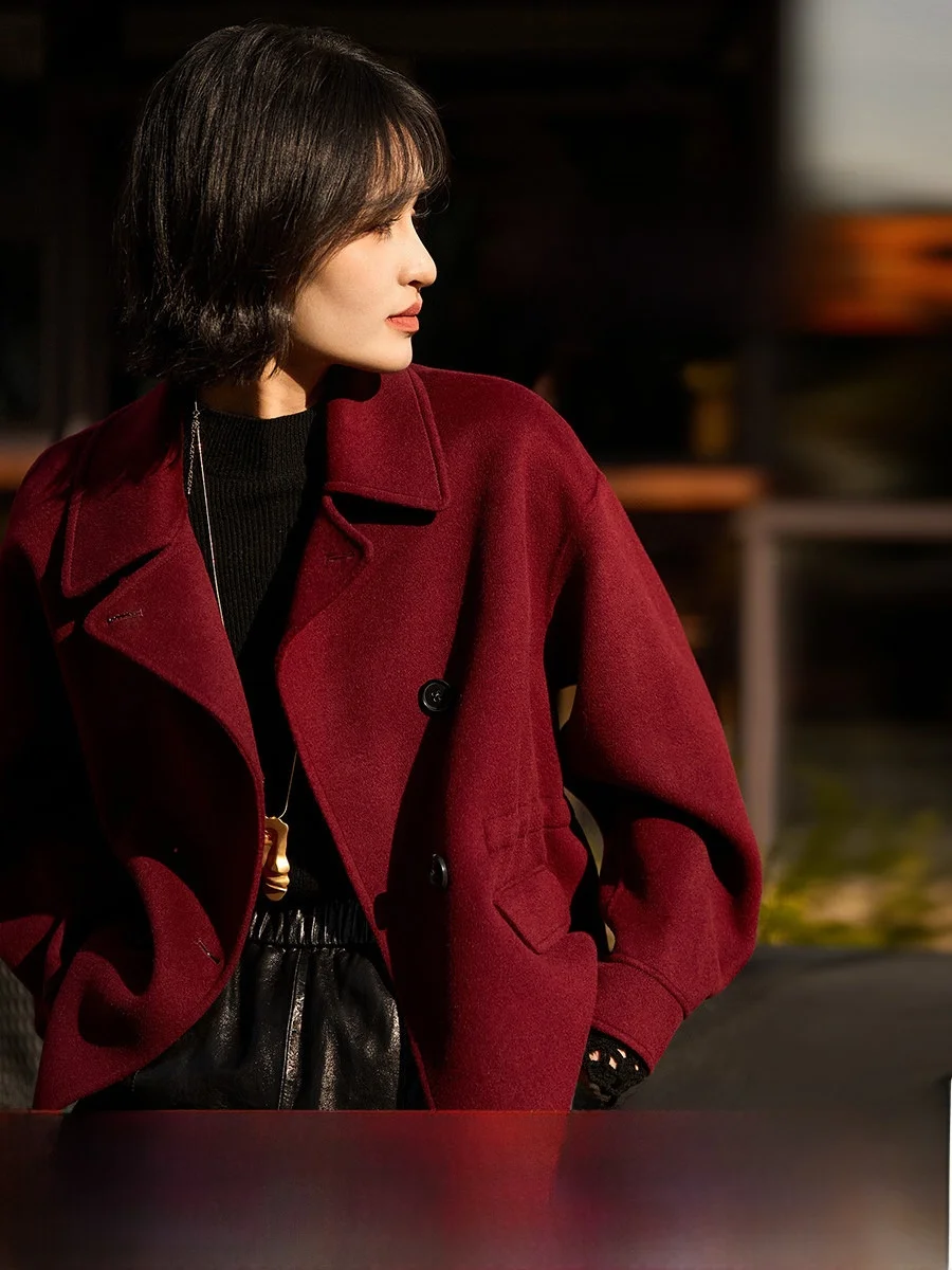 Red Fortune Double-Faced Wool Camere ort Coat Casual Sle Women's Winter Jaet Squid Collar Warm Straight Cut Outerwear
Red Fortune Double-Faced Wool Camere ort Coat Casual Sle Women's Winter Jaet Squid Collar Warm Straight Cut Outerwear