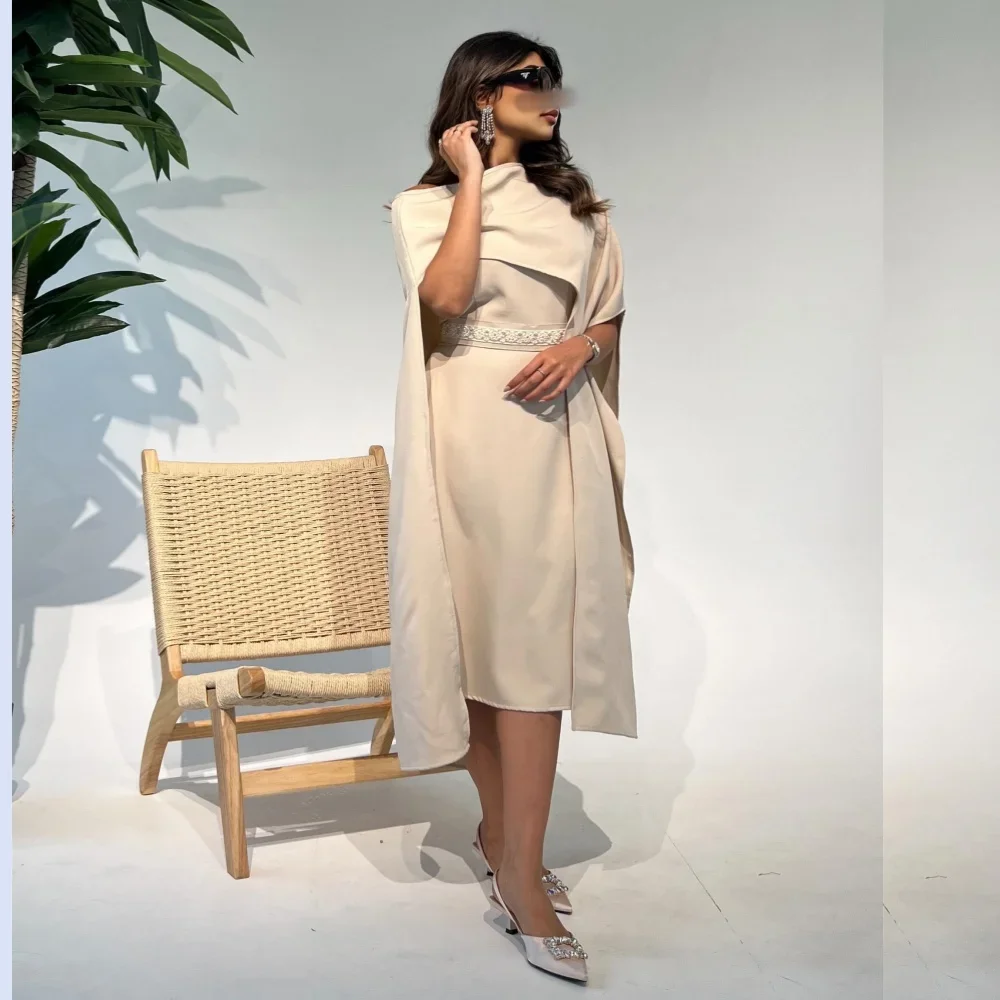 Customized Jersey Sash Formal Evening A-line High Collar Bespoke Occasion Gown Knee Length Dresses
Customized Jersey Sash Formal Evening A-line High Collar Bespoke Occasion Gown Knee Length Dresses