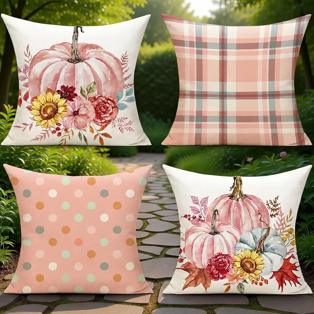 Набор из 4 наволочек 20x20 с осенним дизайном для использования на открытом воздухе, идеально подходят для Дня благодарения и украшения сада, розовые
Набор из 4 наволочек 20x20 с осенним дизайном для использования на открытом воздухе, идеально подходят для Дня благодарения и украшения сада, розовые