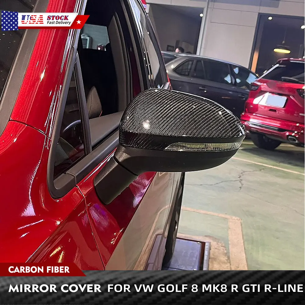 For Volkswagen VW Golf 8 MK8 R GTI R-Line 2020UP Carbon Fiber Car Mirror CapsCar Side Body Kits Mirror Covers With Lane Assist 
For Volkswagen VW Golf 8 MK8 R GTI R-Line 2020UP Carbon Fiber Car Mirror CapsCar Side Body Kits Mirror Covers With Lane Assist