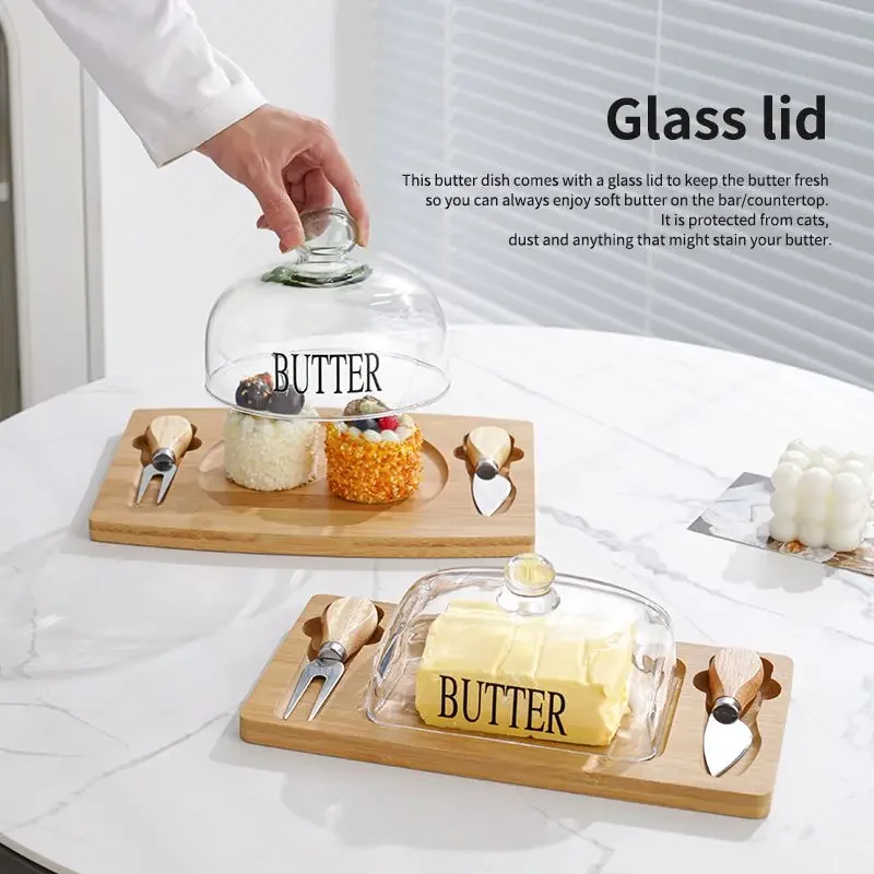 Butter Box Glass Cover Cheese Butter Cake Dessert Box Nordic Style Butter Dish with Knife
Butter Box Glass Cover Cheese Butter Cake Dessert Box Nordic Style Butter Dish with Knife