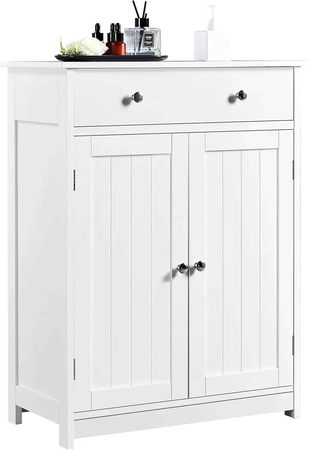 Bathroom Cabinet with 1 Drawer 2 Doors and Adjustable Shelf, Wooden Entryway Storage Cabinet, 11.8D x 23.6W x 31.5H in, White
Bathroom Cabinet with 1 Drawer 2 Doors and Adjustable Shelf, Wooden Entryway Storage Cabinet, 11.8D x 23.6W x 31.5H in, White