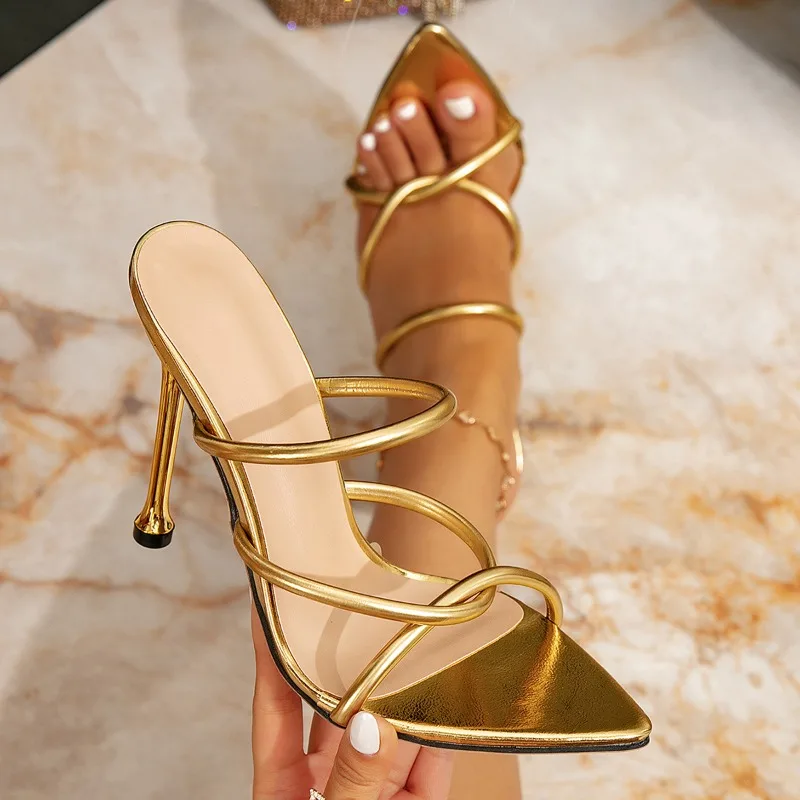 Gold Stiletto Heeled Women's Sandals One-word Open-toe Women's Pumps and Heels Elegant Banquet Woman's Shoes Босоножки Женские
Gold Stiletto Heeled Women's Sandals One-word Open-toe Women's Pumps and Heels Elegant Banquet Woman's Shoes Босоножки Женские