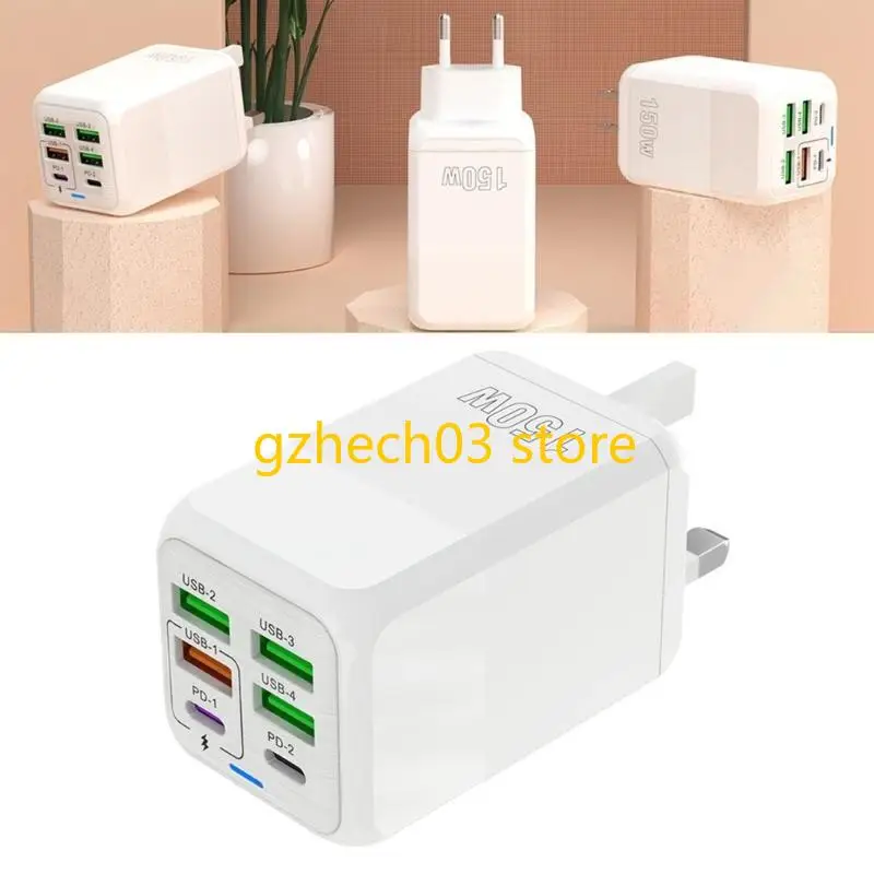 G2AC 150W Multiple Port Fast Chargers 2PD 4 USB C QC3.0 Charging Adapter for Phone Tablet
G2AC 150W Multiple Port Fast Chargers 2PD 4 USB C QC3.0 Charging Adapter for Phone Tablet