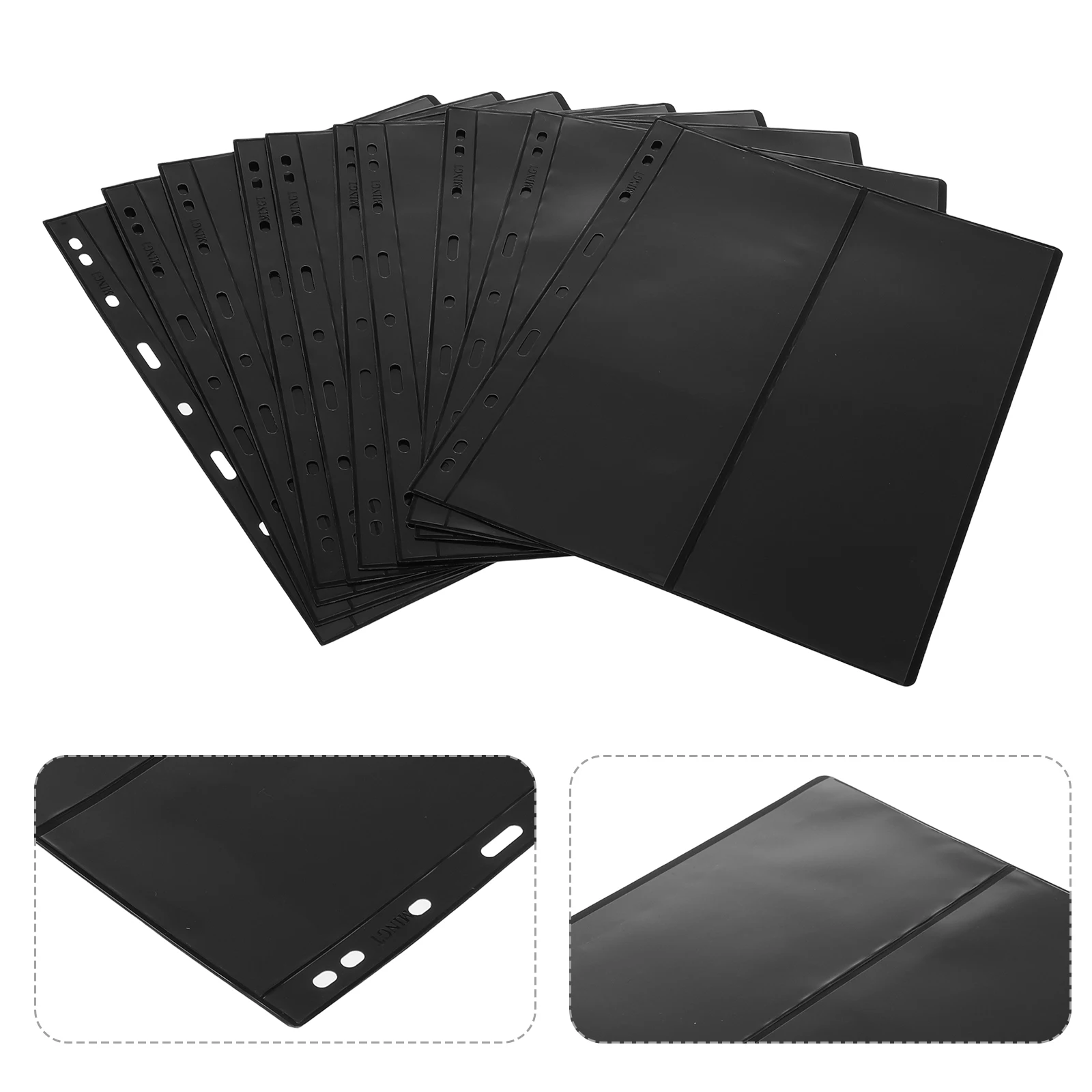 10 Pcs Album Inner Pages Double Sided Black Binder Sleeves Collectors Looseleaf Inserts Protect Display Stamps
10 Pcs Album Inner Pages Double Sided Black Binder Sleeves Collectors Looseleaf Inserts Protect Display Stamps