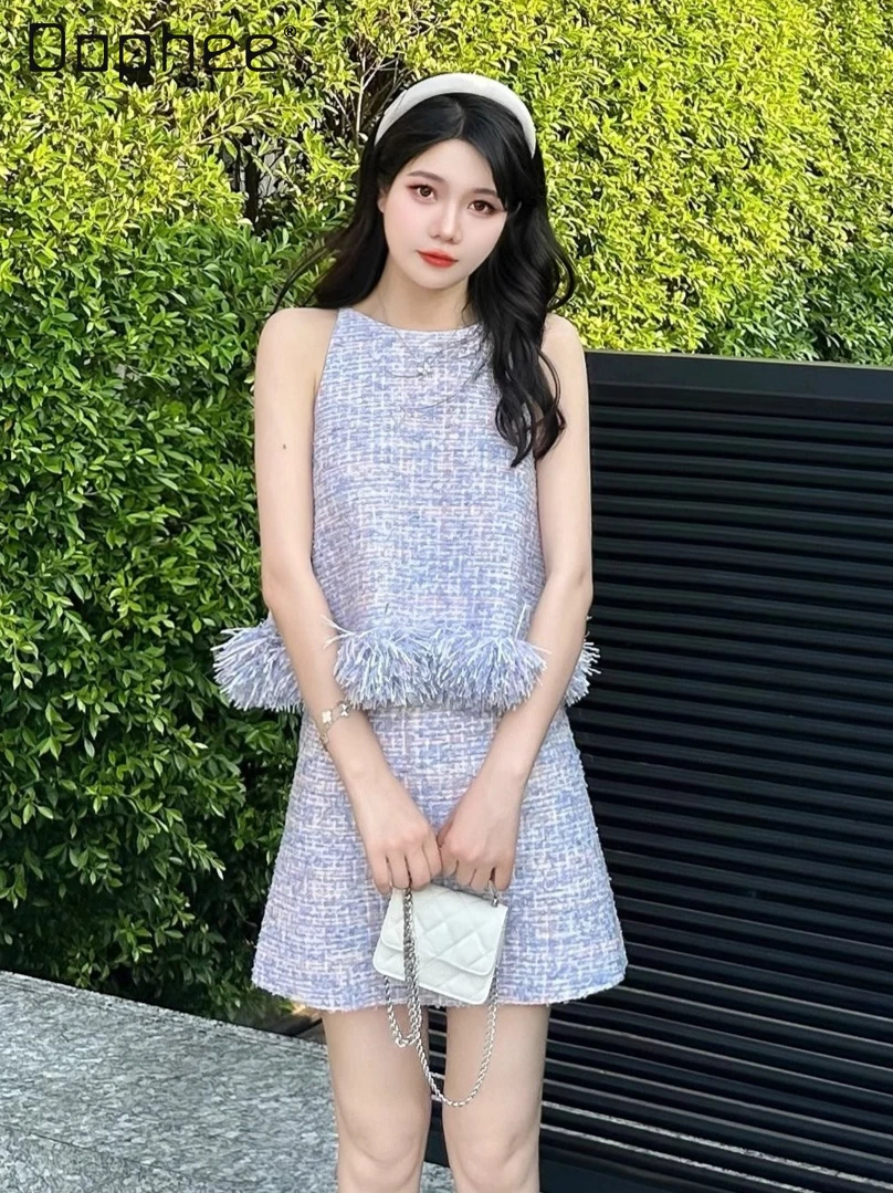 Fashion High-end Tweed Suit Women Light Luxury Celebrity French Elegant Temperament Sleeveless Fringed Vest Mini Skirt Sets
Fashion High-end Tweed Suit Women Light Luxury Celebrity French Elegant Temperament Sleeveless Fringed Vest Mini Skirt Sets