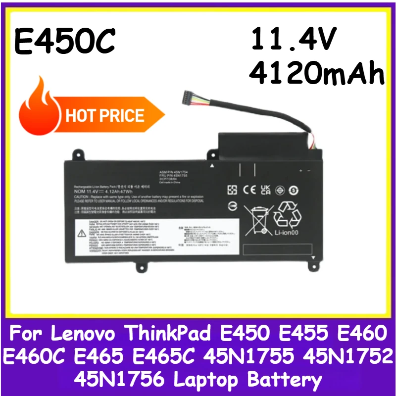 Новый сменный аккумулятор для ноутбука 11,4 В 4120 мАч E450C для Lenovo ThinkPad E450 E455 E460 E460C E465 E465C 45N1755 45N1752 45N1756
Новый сменный аккумулятор для ноутбука 11,4 В 4120 мАч E450C для Lenovo ThinkPad E450 E455 E460 E460C E465 E465C 45N1755 45N1752 45N1756