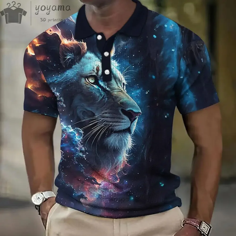 Summer Men Polo Shirt Lion 3D Printed Simple Lapel Button Shirts T-Shirts for Men Short Sleeve Tee Casual Outfits Fashion Tops
Summer Men Polo Shirt Lion 3D Printed Simple Lapel Button Shirts T-Shirts for Men Short Sleeve Tee Casual Outfits Fashion Tops