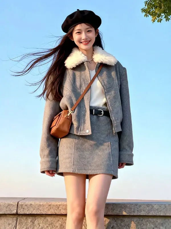 Korean Sle ort Jaet Skirt Set Ele Clete Outfit OOTD Spring 2026 Faion Women's Set Cotton Comfortable Zipper
Korean Sle ort Jaet Skirt Set Ele Clete Outfit OOTD Spring 2026 Faion Women's Set Cotton Comfortable Zipper