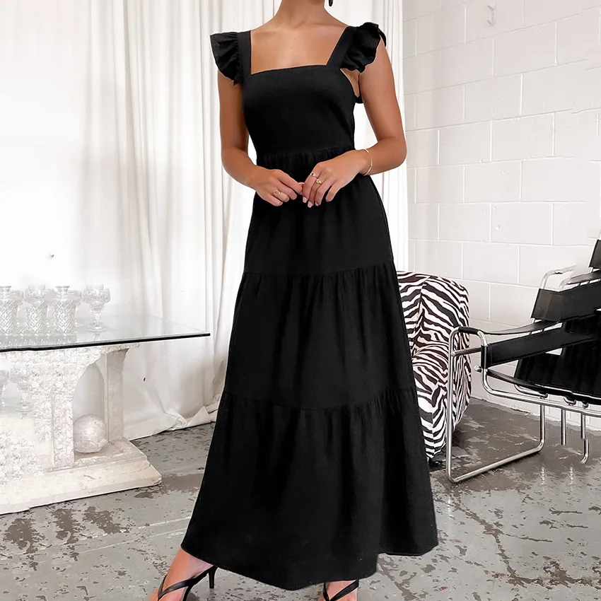 Women‘s Summer Dress Black Elegant Hollow Back Maxi Lady Dress Vacation Vintage Bow Tie Fashion Female Sexy Dress for Women
Women‘s Summer Dress Black Elegant Hollow Back Maxi Lady Dress Vacation Vintage Bow Tie Fashion Female Sexy Dress for Women