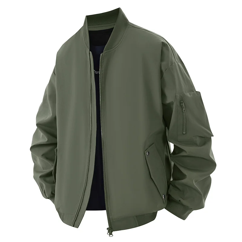 Spring American Style Bomber Jackets for Men Baseball Coat Solid Zipper Pocket 3D Long Sleeve Slim Fit
Spring American Style Bomber Jackets for Men Baseball Coat Solid Zipper Pocket 3D Long Sleeve Slim Fit