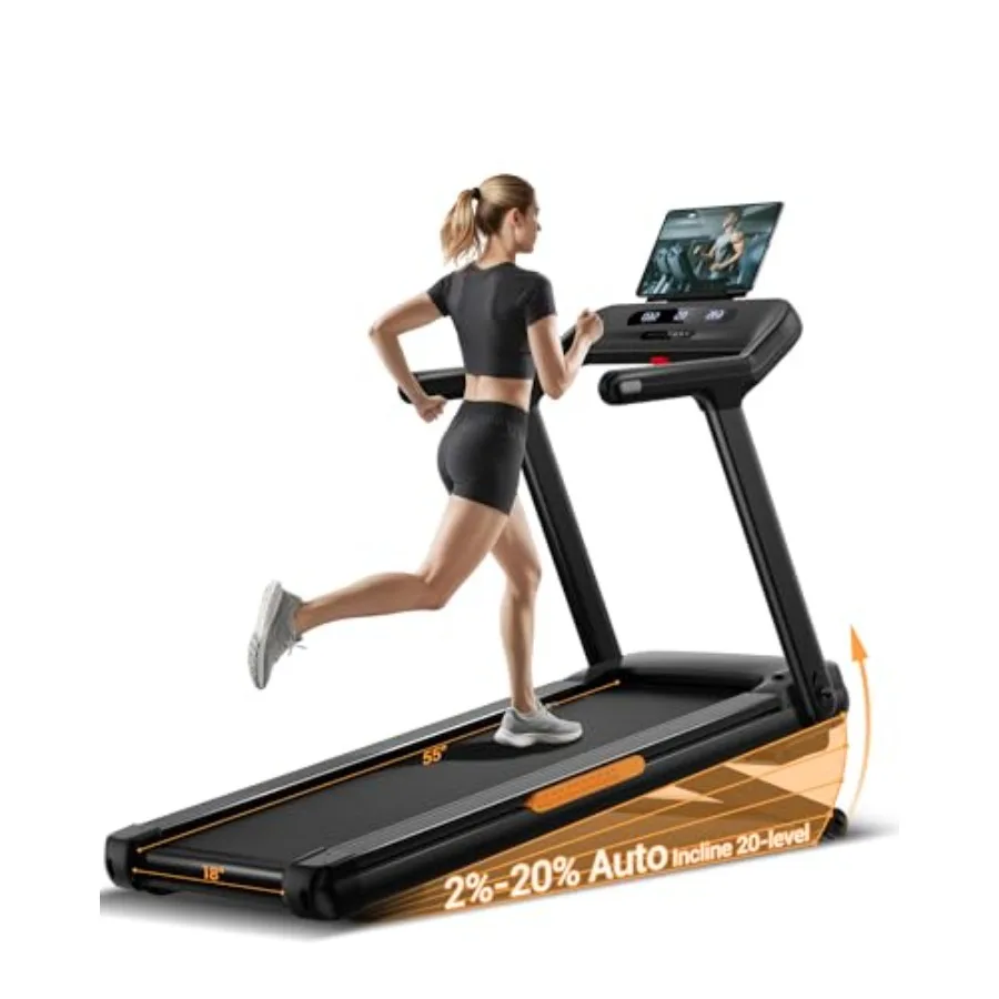 Беговая дорожка для фитнеса с автоматическим наклоном 20%, нагрузка до 180 кг, мощность 4.0 л.с., скорость до 9.5 миль/ч, складная, сверхширокая (55x18 дюймов) для ходьбы и бега
Беговая дорожка для фитнеса с автоматическим наклоном 20%, нагрузка до 180 кг, мощность 4.0 л.с., скорость до 9.5 миль/ч, складная, сверхширокая (55x18 дюймов) для ходьбы и бега