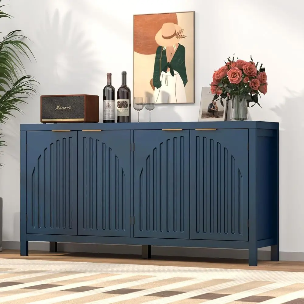 Современный буфет-комод в стиле середины века, 58 дюймов, угловой, с отсеками для хранения, арочными дверцами, кофейным столиком и деревянной подставкой для ТВ
Современный буфет-комод в стиле середины века, 58 дюймов, угловой, с отсеками для хранения, арочными дверцами, кофейным столиком и деревянной подставкой для ТВ