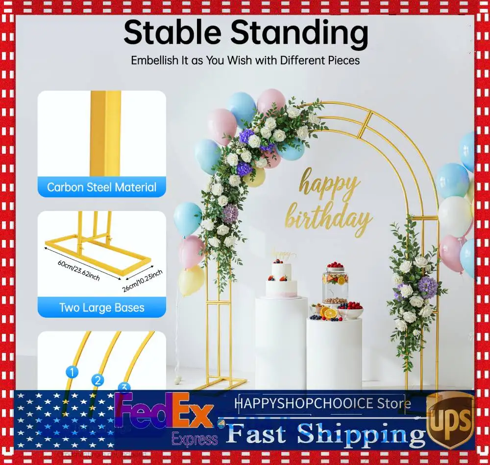 Wedding Arch Support Frame Balloon Arch Decorative Stand With Sturdy Base Indoor/Outdoor Ceremony Backdrop Frame
Wedding Arch Support Frame Balloon Arch Decorative Stand With Sturdy Base Indoor/Outdoor Ceremony Backdrop Frame