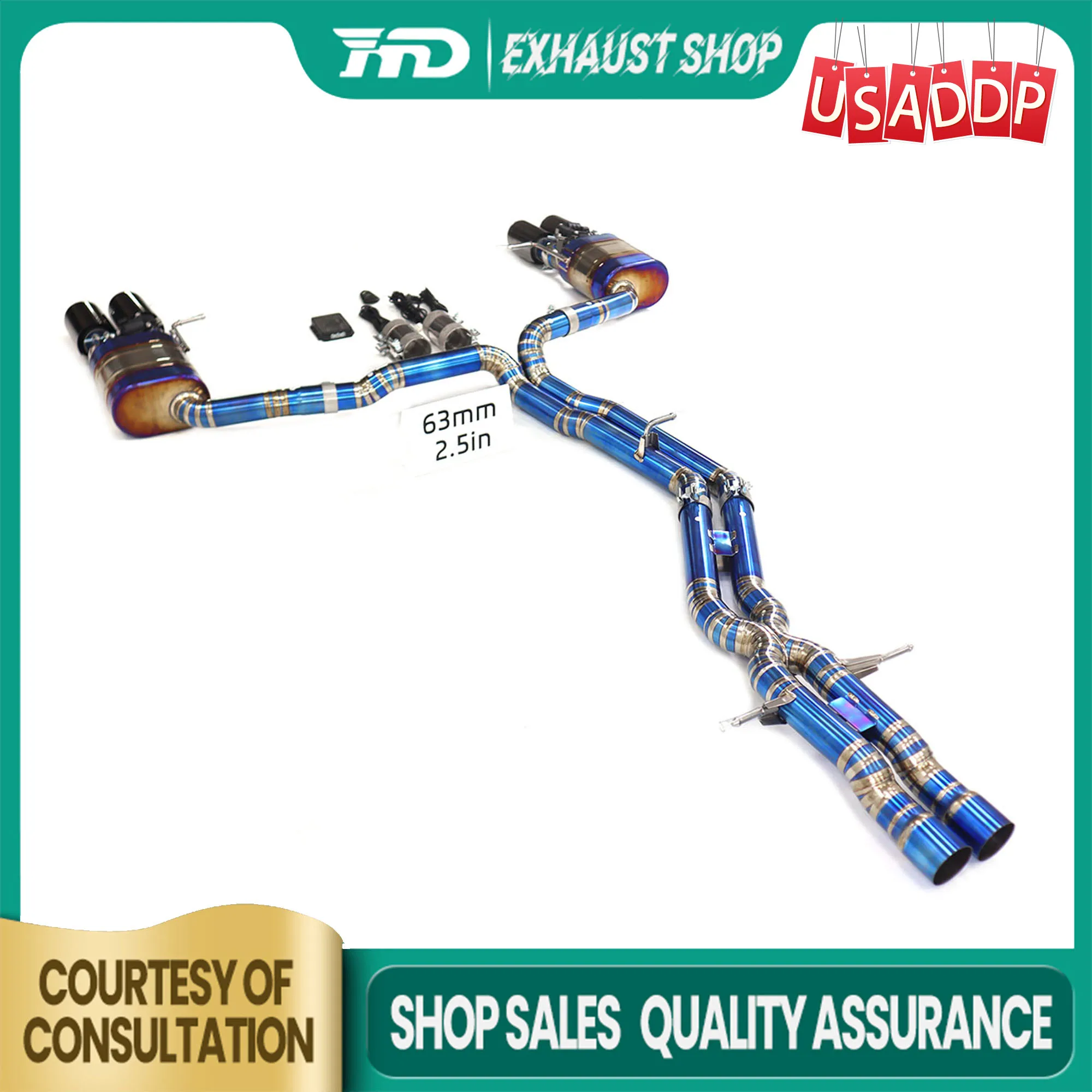 HMD Exhaust system for Audi S8 D5 4.0T High sensitivity Electronic valve High precision Muffler Ti Catback black Tips
HMD Exhaust system for Audi S8 D5 4.0T High sensitivity Electronic valve High precision Muffler Ti Catback black Tips